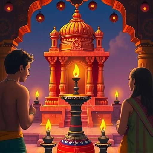 Temple Treasure Hunt Shivratri Event Temple Treasure Hunt Shivratri celebration showing a temple lingam with offerings and players solving night puzzles