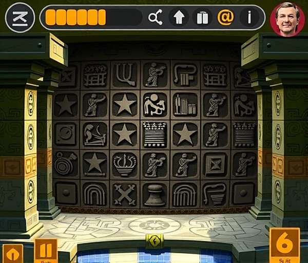 Temple Treasure Hunt Puzzle Gameplay Temple Treasure Hunt gameplay showing a player solving a puzzle involving temple carvings and symbols