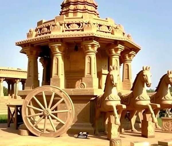 Temple Treasure Hunt - Konark Sun Temple Temple Treasure Hunt Konark Sun Temple showing the chariot-shaped structure with stone wheels and horses
