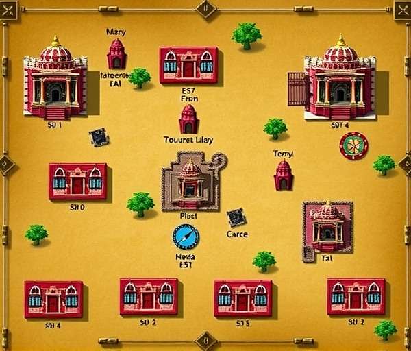 Temple Treasure Hunt Temple Map Map showing different temple complexes in Temple Treasure Hunt